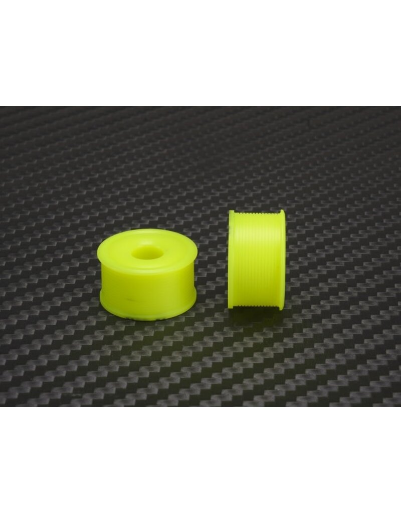 PN RACING PN MR2089R0 2WD DELRIN  FORMULA 11X20MM FLANGED REAR WHEELS 0 OFFSET: YELLOW (2)