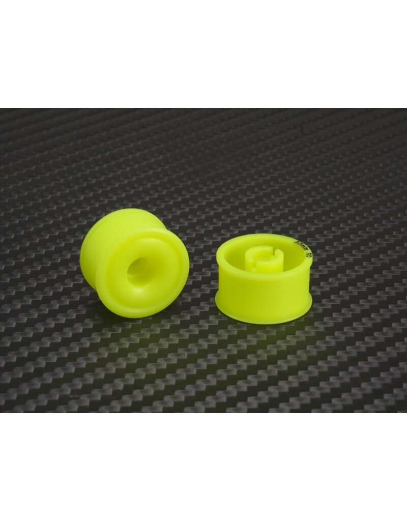 PN RACING PN MR2089R0 2WD DELRIN  FORMULA 11X20MM FLANGED REAR WHEELS 0 OFFSET: YELLOW (2)