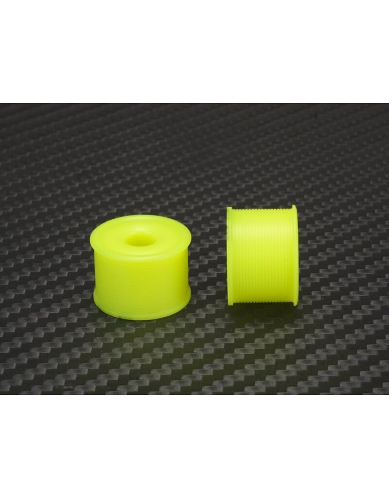 PN RACING KEN PNMR2089R14 RACING MINI-Z 2WD MACHINE DELRIN CUT YELLOW FORMULA 14X20MM FLANGED WHEEL R14