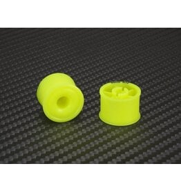 PN RACING KEN PNMR2089R14 RACING MINI-Z 2WD MACHINE DELRIN CUT YELLOW FORMULA 14X20MM FLANGED WHEEL R14