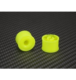 PN RACING PN MR2089R14 2WD DELRIN FORMULA 14X20MM FLANGED REAR WHEELS: YELLOW (2)