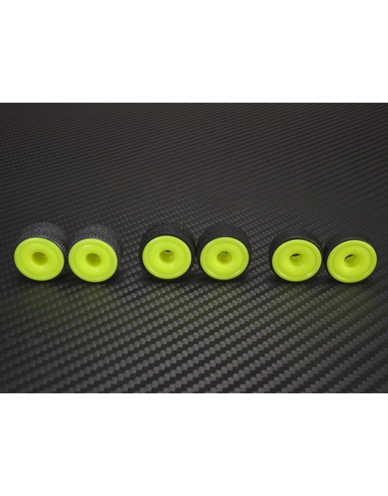 PN RACING KEN PNMR2089R14 RACING MINI-Z 2WD MACHINE DELRIN CUT YELLOW FORMULA 14X20MM FLANGED WHEEL R14
