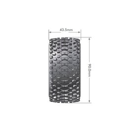 LOUISE LOULT3279SB  ST-UPHILL 1/16 STADIUM TRUCK TIRES, 12MM HEX, SOFT, MOUNTED ON BLACK SPOKE RIM, FRONT/REAR (2)