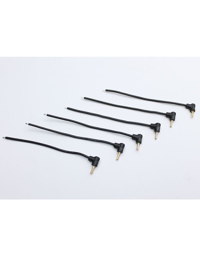 REFLEX RACING RRE022 2.0MM BULLET PLUGS WITH MOLDED IN GRIP PIG TAILS (6 PCS)
