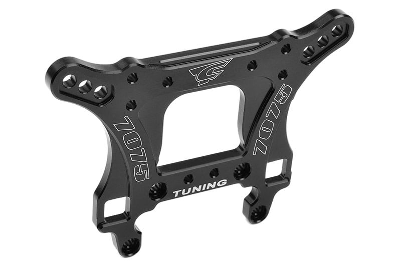 COR00180-420 SHOCK TOWER - FRONT - SWISS MADE 7075 T6 - 5MM - HARD ANODIZED - BLACK