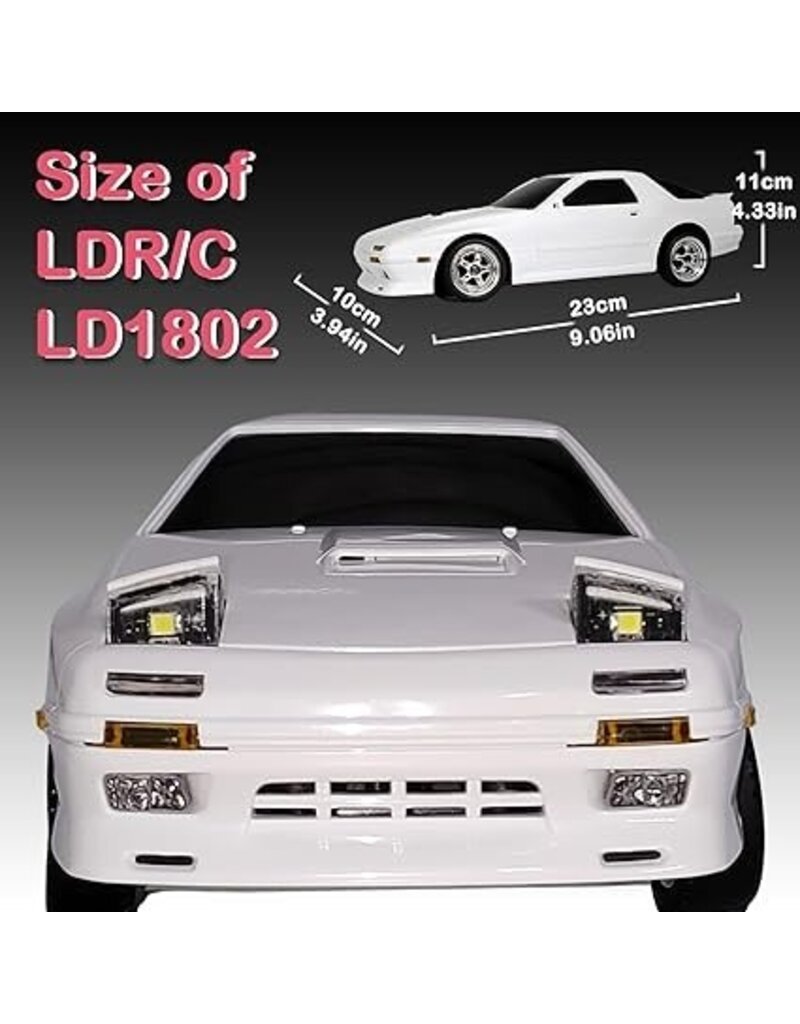 IMEX LD11802W 1/18 DRIFT CAR FC3 RX-7 RWD WHITE