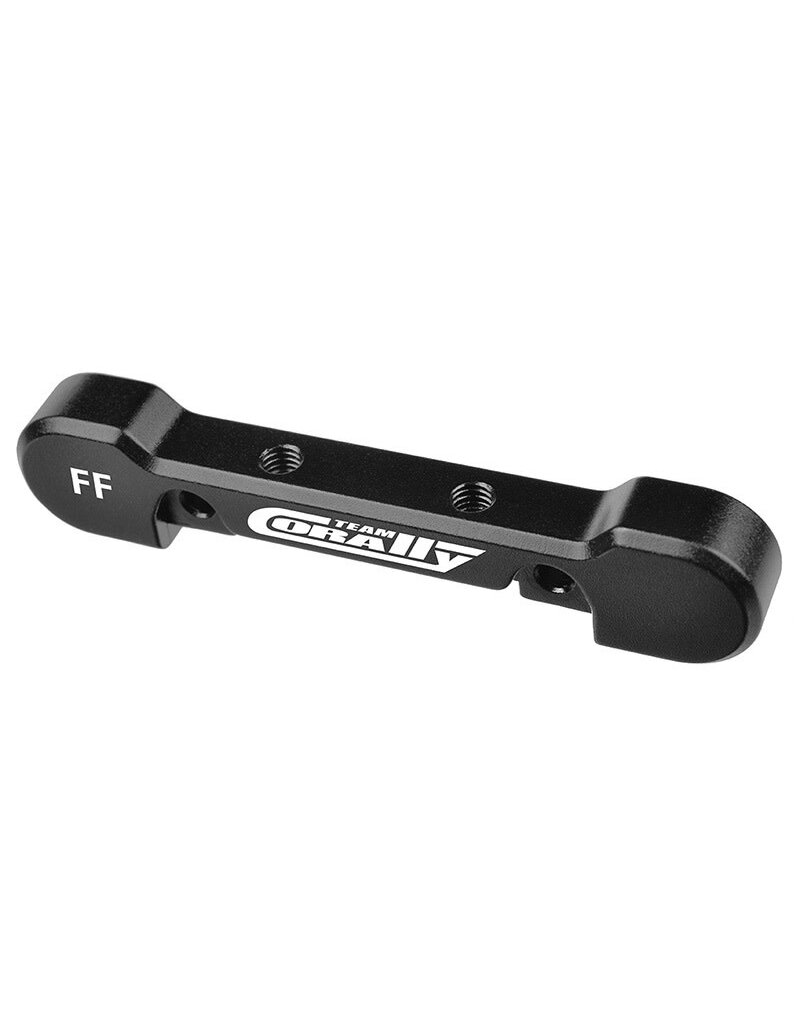 TEAM CORALLY COR00180-874 SUSPENSION ARM MOUNT HD, FRONT-FRONT, 8MM, ALUMINUM, BLACK, FOR KAGAMA