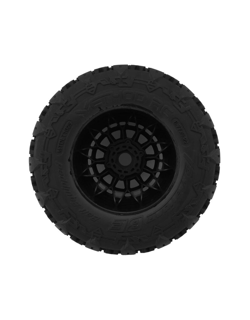 METHOD RC MTD1025V2 TERRAFORM V2 BELTED 1/8 MONSTER TRUCK PRE-MOUNTED TIRES W/17MM HEX & ARRAY WHEELS (BLACK) (2)