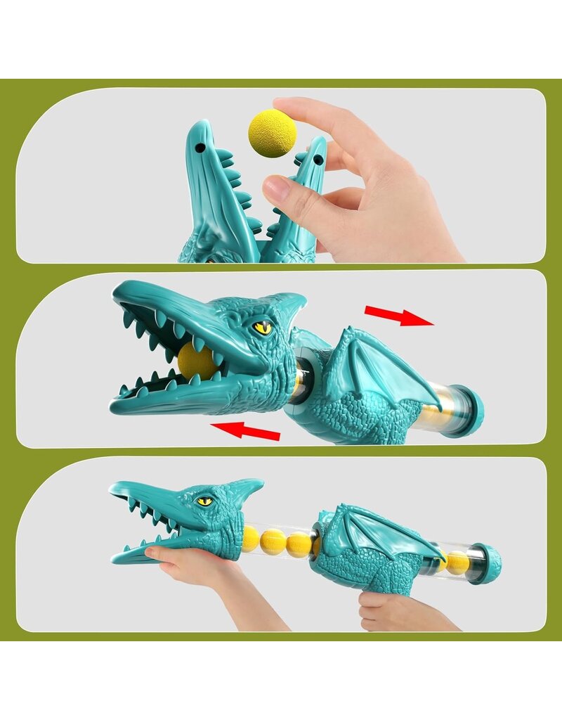 NO BRAND MG4016 DINOSAUR SHOOTING GAME ELECTRONIC SCOREBOARD TWO GUNS DUEL 24 FOAM BULLETS