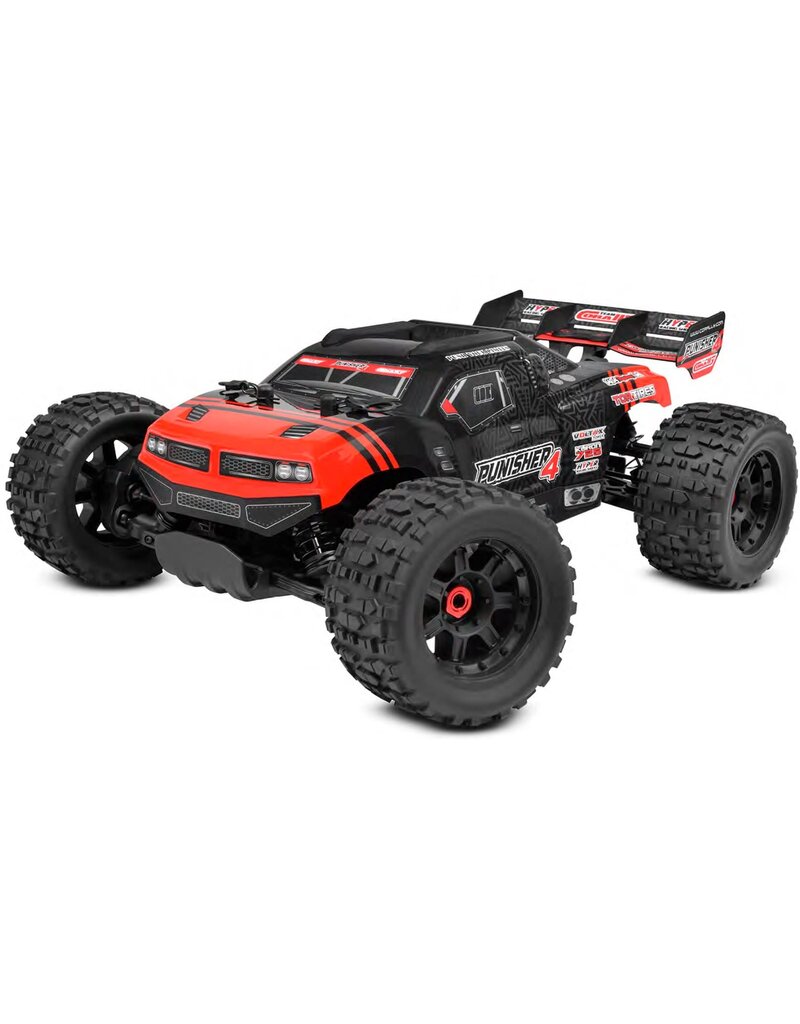 TEAM CORALLY COR00292-R CORALLY PUNISHER 4S MONSTER TRUCK RTR VERSION, RED