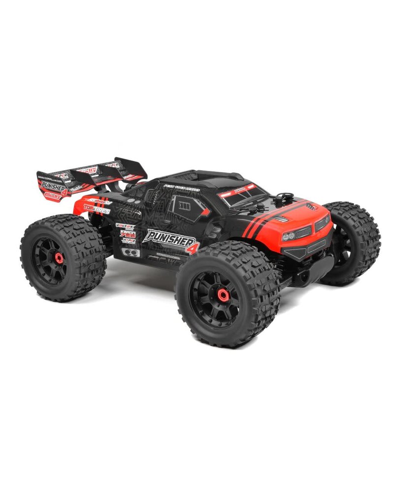 TEAM CORALLY COR00292-R CORALLY PUNISHER 4S MONSTER TRUCK RTR VERSION, RED
