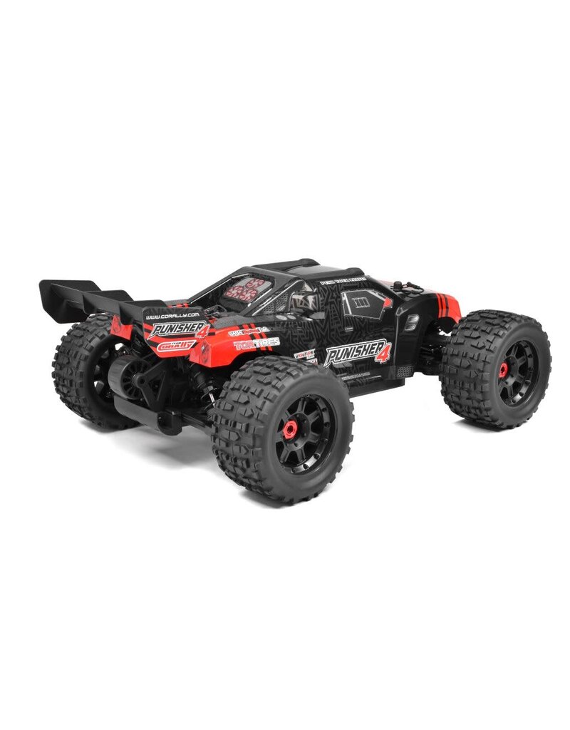 TEAM CORALLY COR00292-R PUNISHER 4S MONSTER TRUCK RTR VERSION, RED