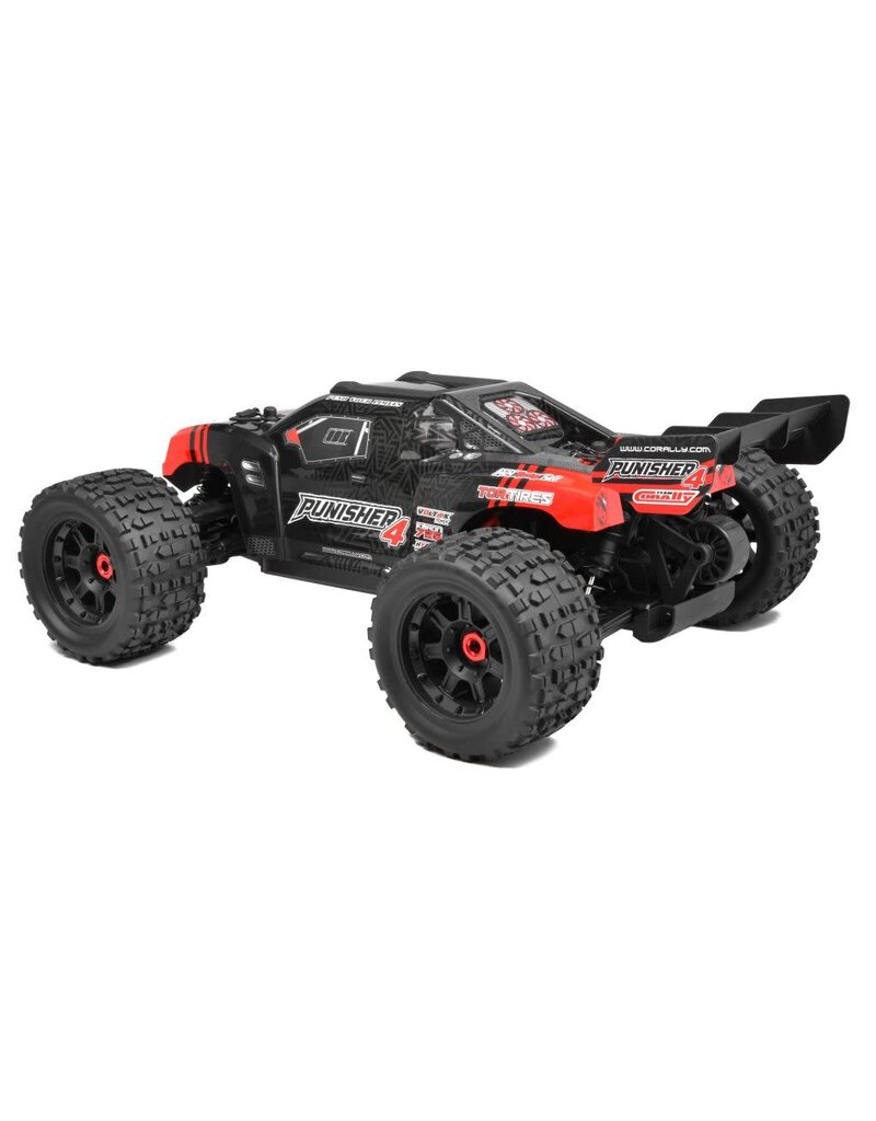 TEAM CORALLY COR00292-R CORALLY PUNISHER 4S MONSTER TRUCK RTR VERSION, RED