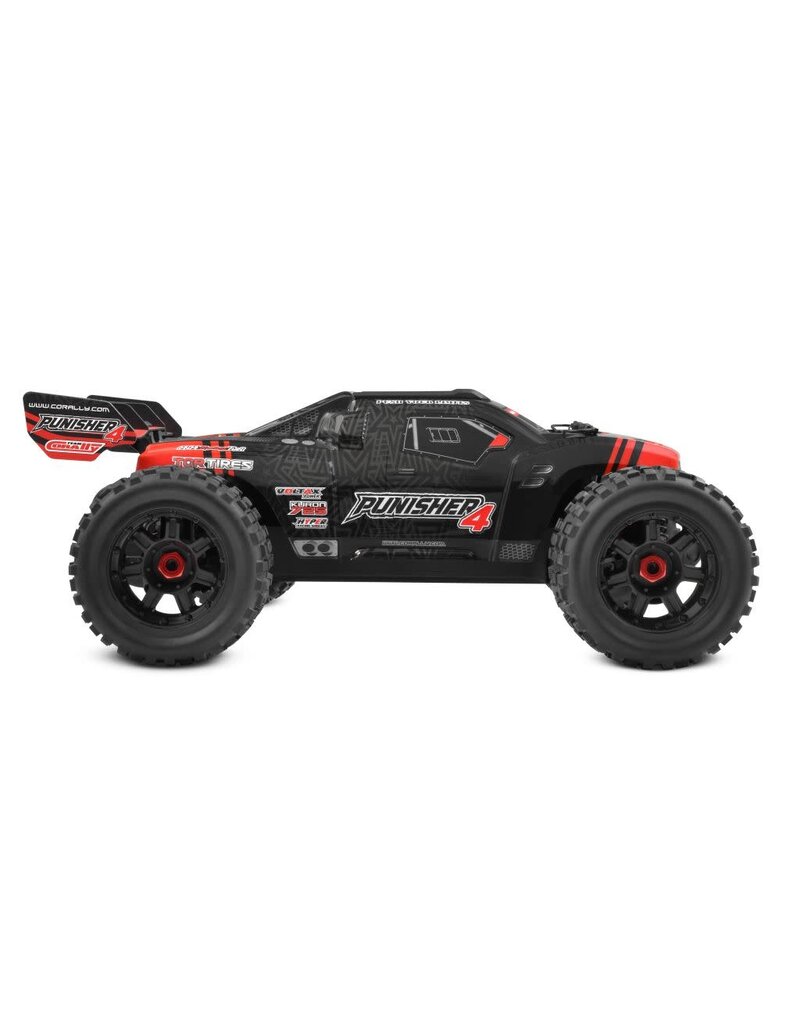 TEAM CORALLY COR00292-R CORALLY PUNISHER 4S MONSTER TRUCK RTR VERSION, RED