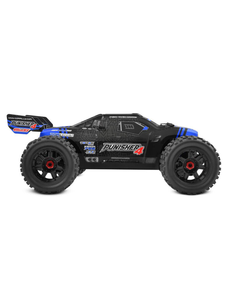 TEAM CORALLY COR00292-B PUNISHER 4S MONSTER TRUCK RTR VERSION, BLUE