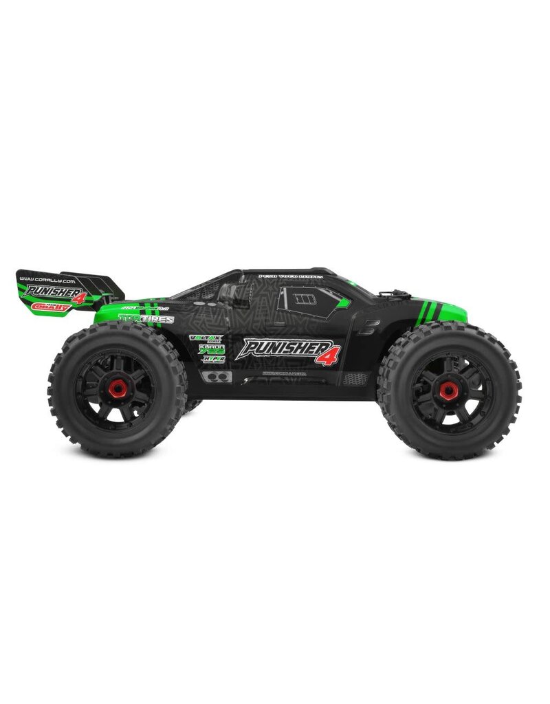 TEAM CORALLY COR00292-G CORALLY PUNISHER 4S MONSTER TRUCK RTR VERSION, GREEN