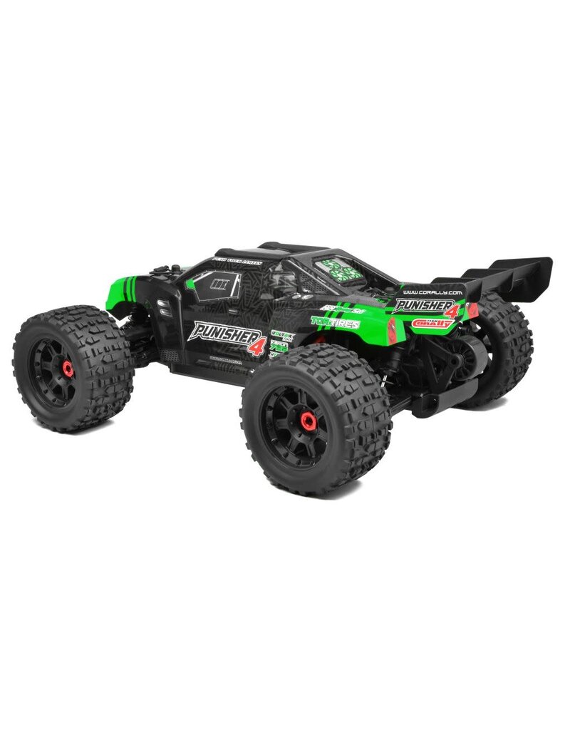 TEAM CORALLY COR00292-G CORALLY PUNISHER 4S MONSTER TRUCK RTR VERSION, GREEN