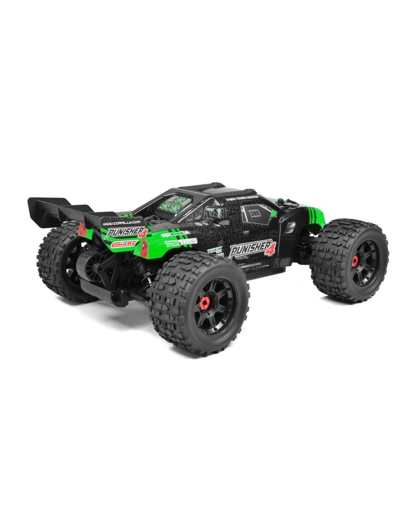 TEAM CORALLY COR00292-G CORALLY PUNISHER 4S MONSTER TRUCK RTR VERSION, GREEN