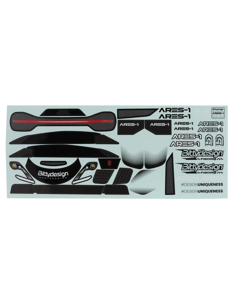 BITTYDESIGN BDYGT-190AS1 ARES-1 1/10 GT ON-ROAD BODY (CLEAR) (190MM)