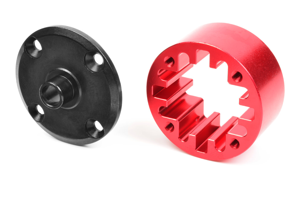 COR00180-686 CENTER DIFF CASE - 35MM - ALUMINIUM CENTER/STEEL FLANGE - 1 PC, FITS ALL 1/8 MODELS, KAGAMA