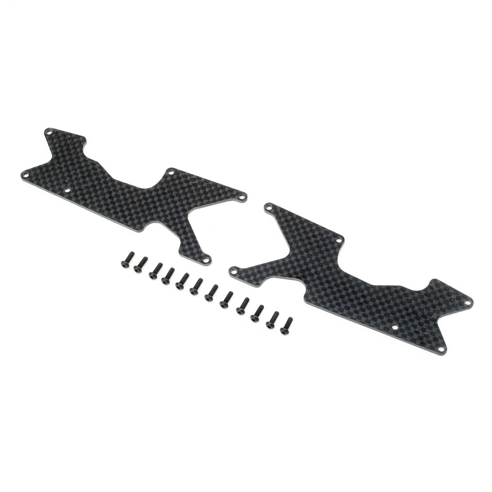 TLR344048 REAR ARM INSERTS, CARBON: 8XT