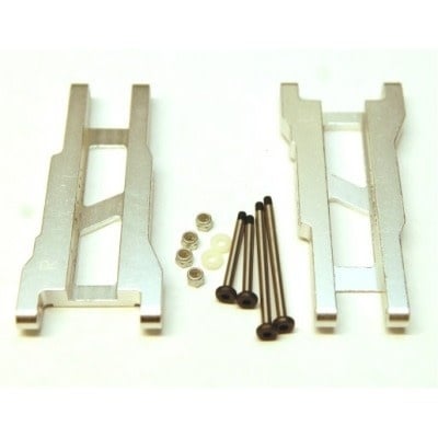 SPTST2555XS ALUMINUM REAR A-ARMS WITH STEEL HINGE PINS FOR TRAXXAS SLASH 2WD: SILVER