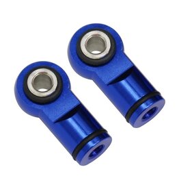 HOT RACING HRARVO154M06 BLUE BALL TYPE  ALUMINUM SHOCK ENDS (2)