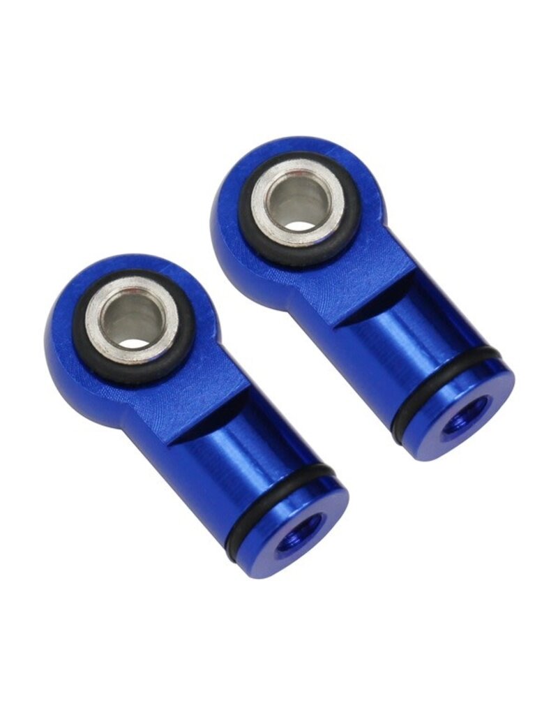 HOT RACING HRARVO154M06 BLUE BALL TYPE  ALUMINUM SHOCK ENDS (2)