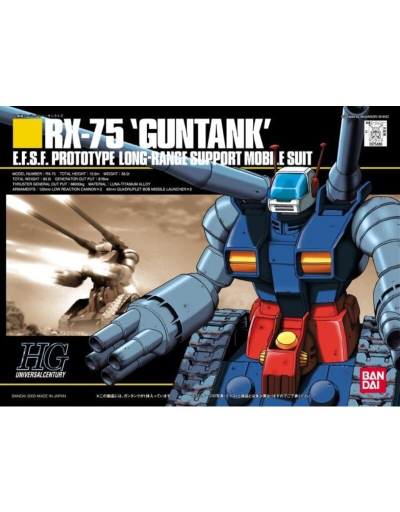 BANDAI BAN1075486 HGUC 1/144 #7 RX-75 GUNTANK "MOBILE SUIT GUNDAM" MODEL KIT