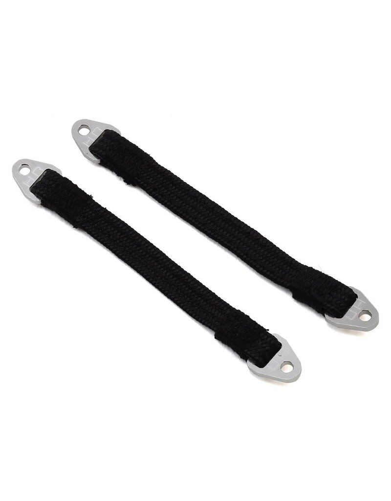 HOT RACING HRASLS95T1808 95MM SUSPENSION TRAVEL LIMIT STRAPS: SILVER (2)