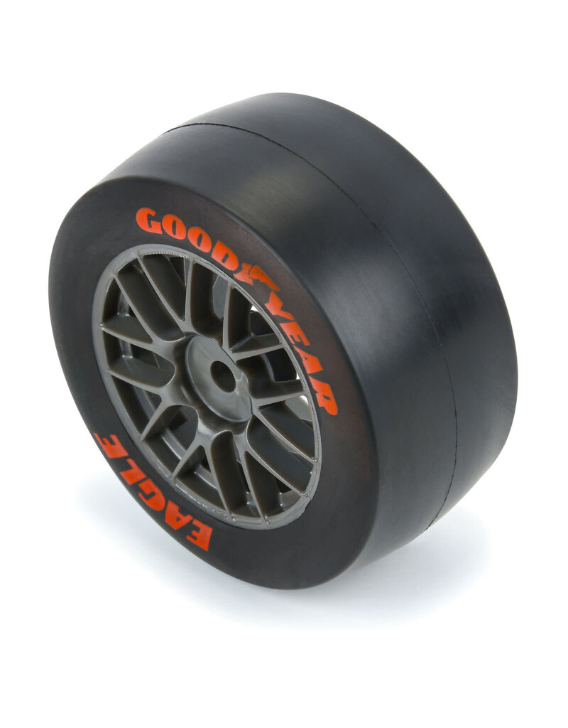 PROLINE RACING PRO1030410 GOODYEAR EAGLE OPTION TIRE F/R MTD GREY FOR LOSI NASCAR RACECAR (4)