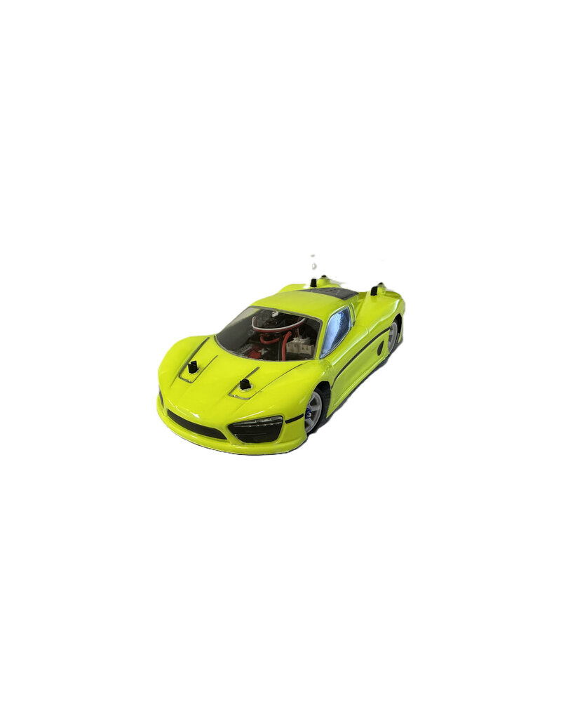 ATOMIC RC MTU2506004 PRE-OWNED ATOMIC BZ5 FULLY BUILT W/ LEXAN CONCEPT C9 BODY: FLUORESCENT YELLOW