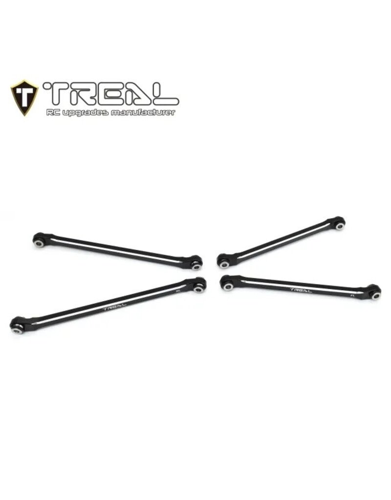 TREAL TRLX003P9SXRV AXIAL UTB18 ALUMINUM LOWER CHASSIS 4-LINK UPGRADE SET (BLACK)