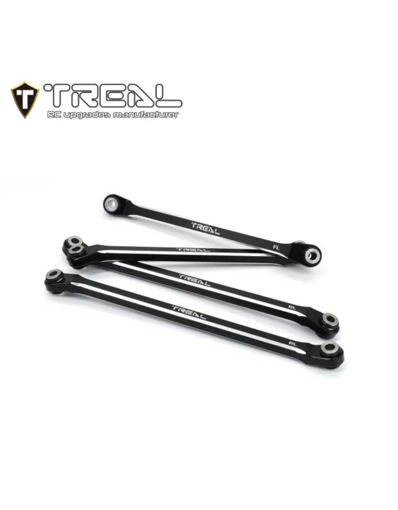 TREAL TRLX003P9SXRV AXIAL UTB18 ALUMINUM LOWER CHASSIS 4-LINK UPGRADE SET (BLACK)