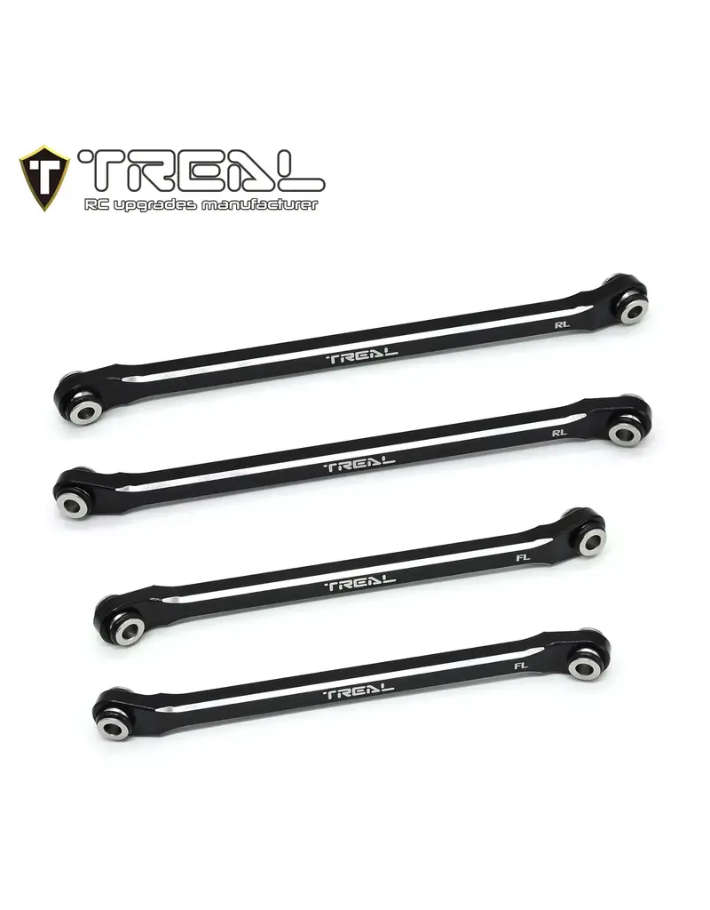 TREAL TRLX003P9SXRV AXIAL UTB18 ALUMINUM LOWER CHASSIS 4-LINK UPGRADE SET (BLACK)