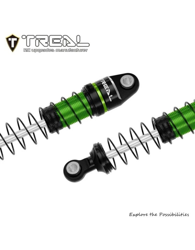 TREAL TRLX004CQY2I5 59MM LONG TRAVEL SHOCK SET FOR TRAXXAS TRX-4M® & TRX-4MT™ (GREEN) (4) (FRONT/REAR)
