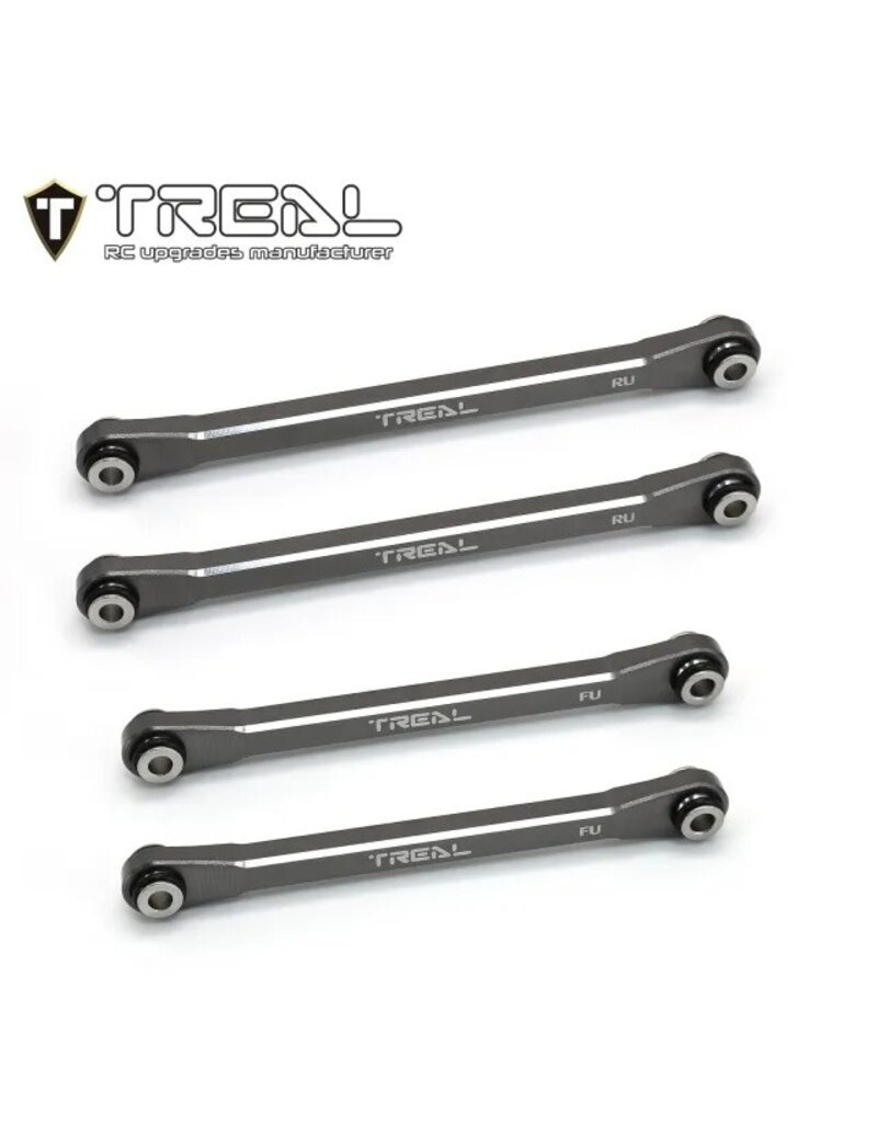 TREAL TRLX003P9T81V AXIAL UTB18 ALUMINUM UPPER CHASSIS 4-LINK UPGRADE SET (TITANIUM)