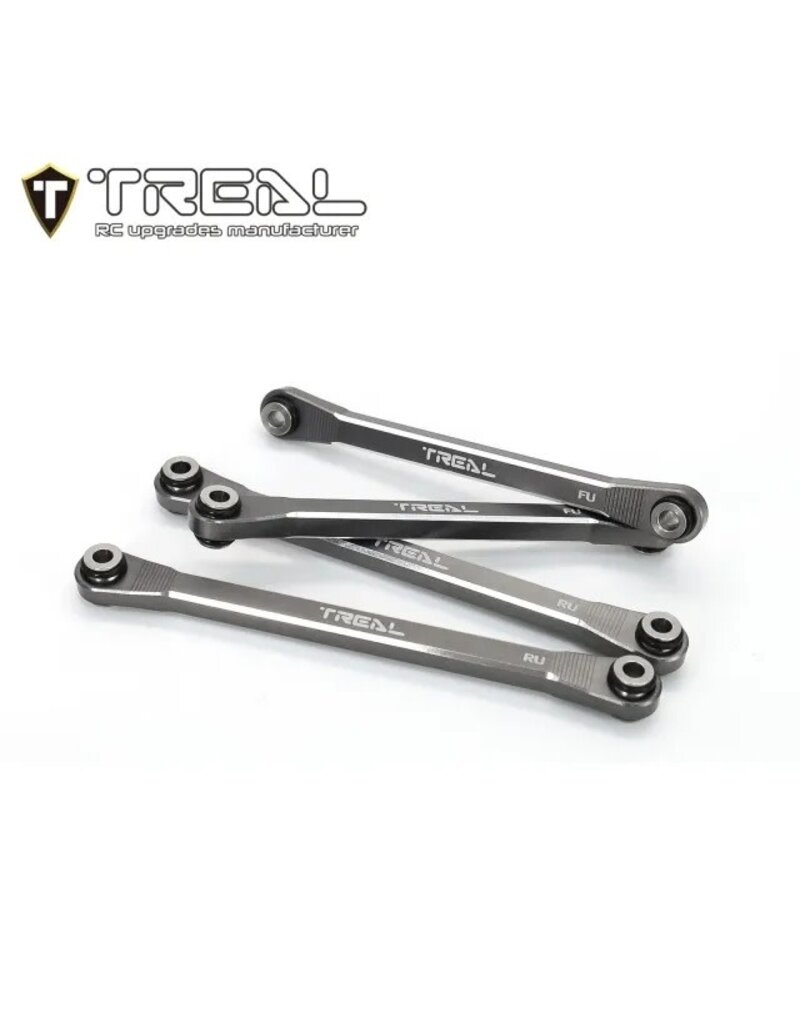 TREAL TRLX003P9T81V AXIAL UTB18 ALUMINUM UPPER CHASSIS 4-LINK UPGRADE SET (TITANIUM)