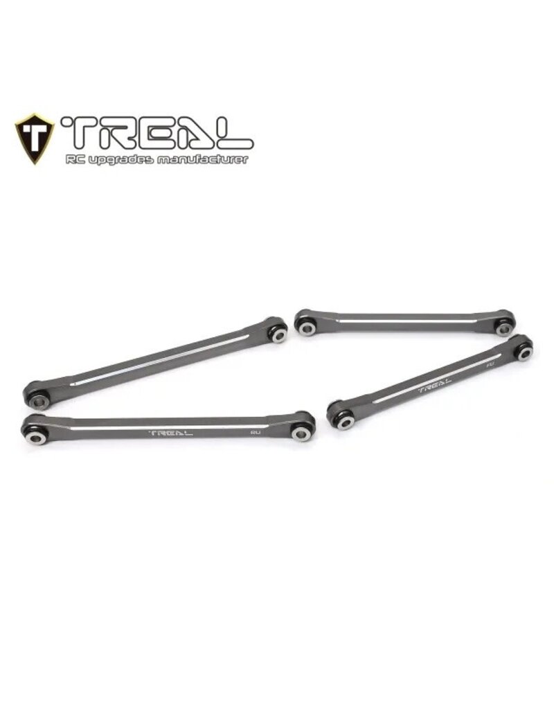 TREAL TRLX003P9T81V AXIAL UTB18 ALUMINUM UPPER CHASSIS 4-LINK UPGRADE SET (TITANIUM)