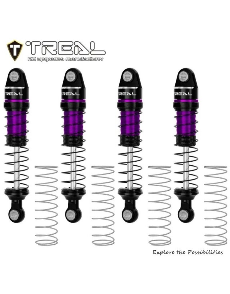 TREAL TRLX004CQY2IF 59MM LONG TRAVEL SHOCK SET FOR TRAXXAS TRX-4M® & TRX-4MT™ (PURPLE) (4) (FRONT/REAR)