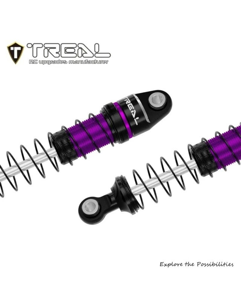 TREAL TRLX004CQY2IF 59MM LONG TRAVEL SHOCK SET FOR TRAXXAS TRX-4M® & TRX-4MT™ (PURPLE) (4) (FRONT/REAR)