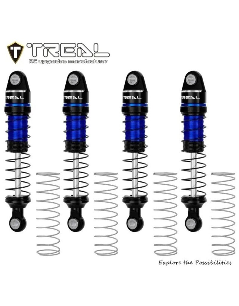 TREAL TRLX004CQY2HL 59MM LONG TRAVEL SHOCK SET FOR TRAXXAS TRX-4M® & TRX-4MT™ (BLUE) (4) (FRONT/REAR)