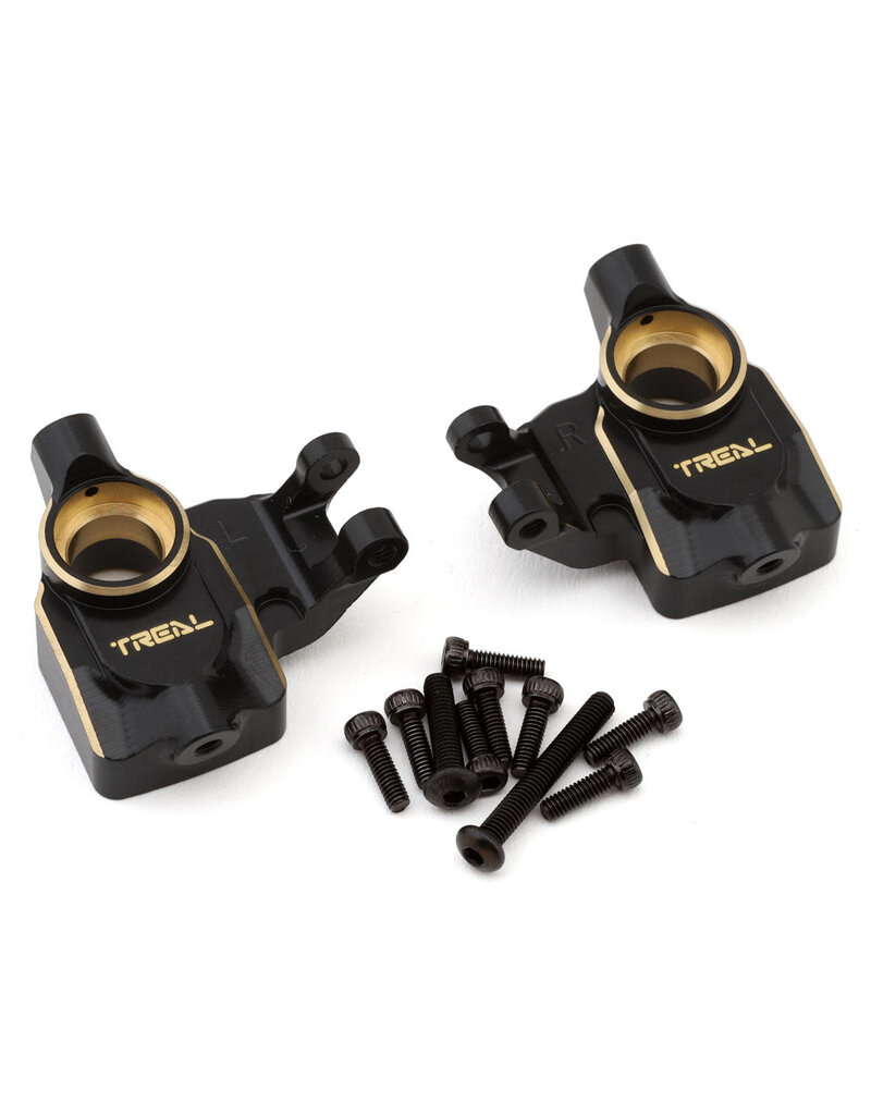 TREAL TRLX003KJY4XN AXIAL UTB18 BRASS FRONT STEERING KNUCKLES (BLACK)