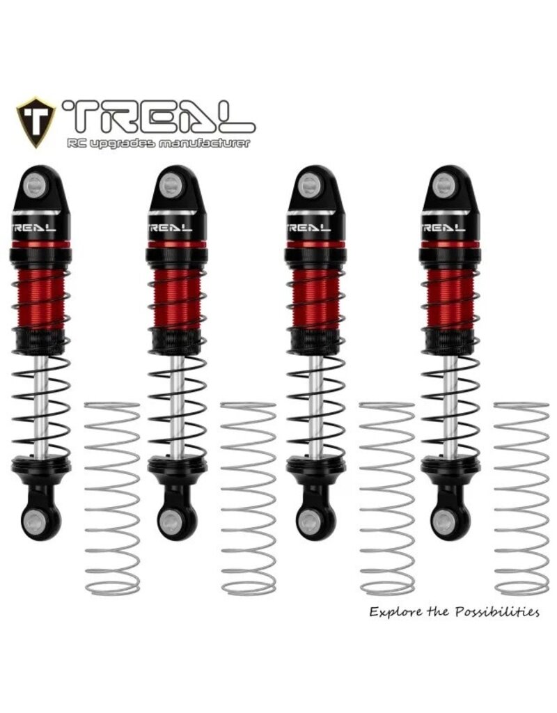 TREAL TRLX004CQY2IP  59MM LONG TRAVEL SHOCK SET FOR TRAXXAS TRX-4M® & TRX-4MT™ (RED) (4) (FRONT/REAR)