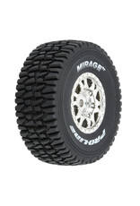 PROLINE RACING PRO1025310 MIRAGE TT F/R TIRES MOUNTED 12MM HEX SATIN SILVER IMPULSE (4) FOR ARRMA MOJAVE GROM