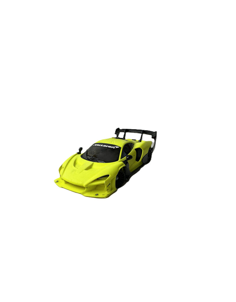 KYOSHO ***SOLD*** MTU2506011 USED KYOSHO MR-03EVO SP CHASSIS SET (RED LIMITED EDITION) W/ MCLAREN SENNA GTR BODY: FLUORESCENT YELLOW/BLACK