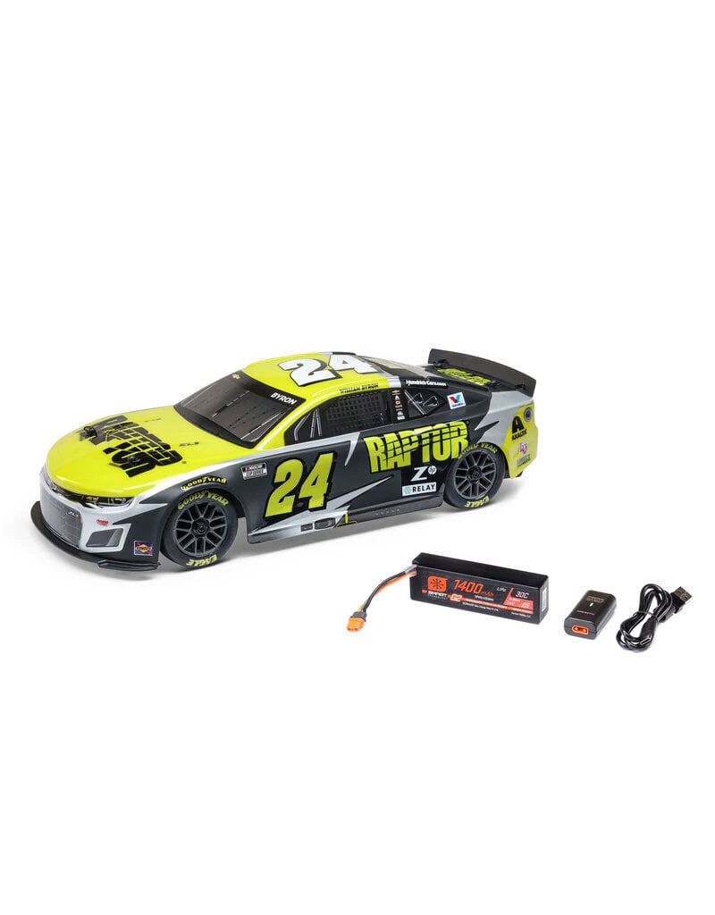 LOSI LOS1122524 1/12 NASCAR RC RACECAR WILLIAM BYRON NO. 24 2025 RAPTOR CHEVROLET CAMARO ZL1 2S AWD BRUSHED ON-ROAD (BATTERY & CHARGER INCLUDED), BLACK