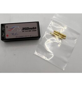 SILVER HORSE SHRC SH0705 2S LIPO 7.4V 350MAH 60C HARDCASE BATTERY: 2MM BULLET