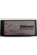 SILVER HORSE SHRC SH0705 2S LIPO 7.4V 350MAH 60C HARDCASE BATTERY: 2MM BULLET