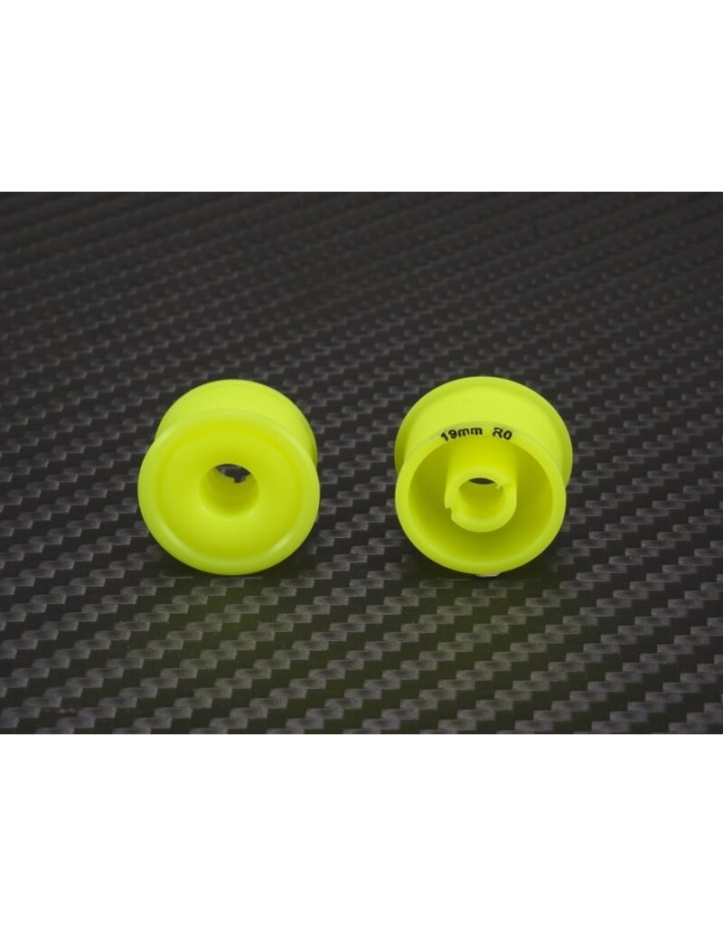 PN RACING PN MR2089R0-19 2WD DELRIN FORMULA REAR WHEELS 0 OFFSET: YELLOW (2)